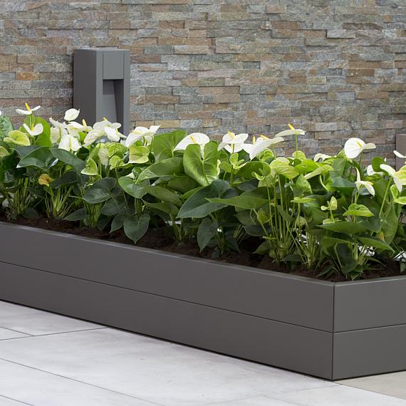 Bloembak taupe 90x90x28 cm